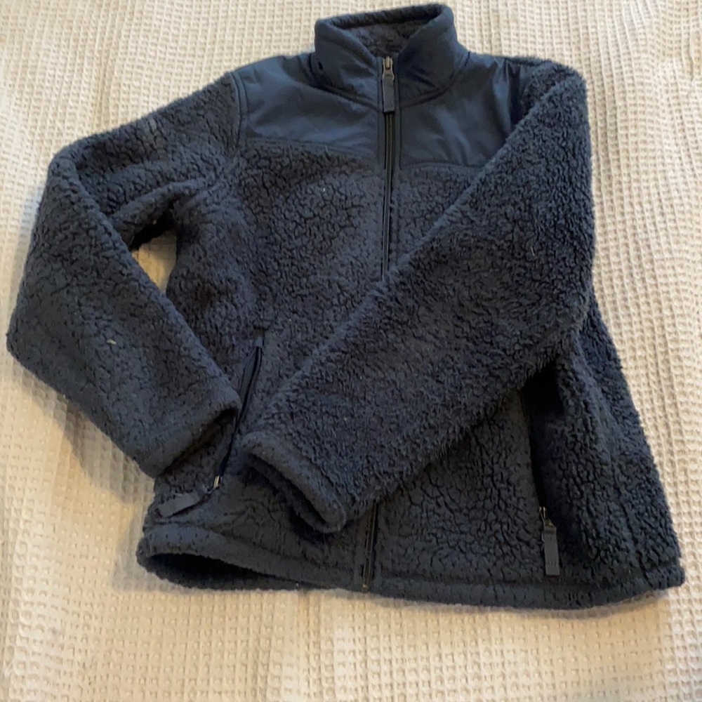Blue fleece.